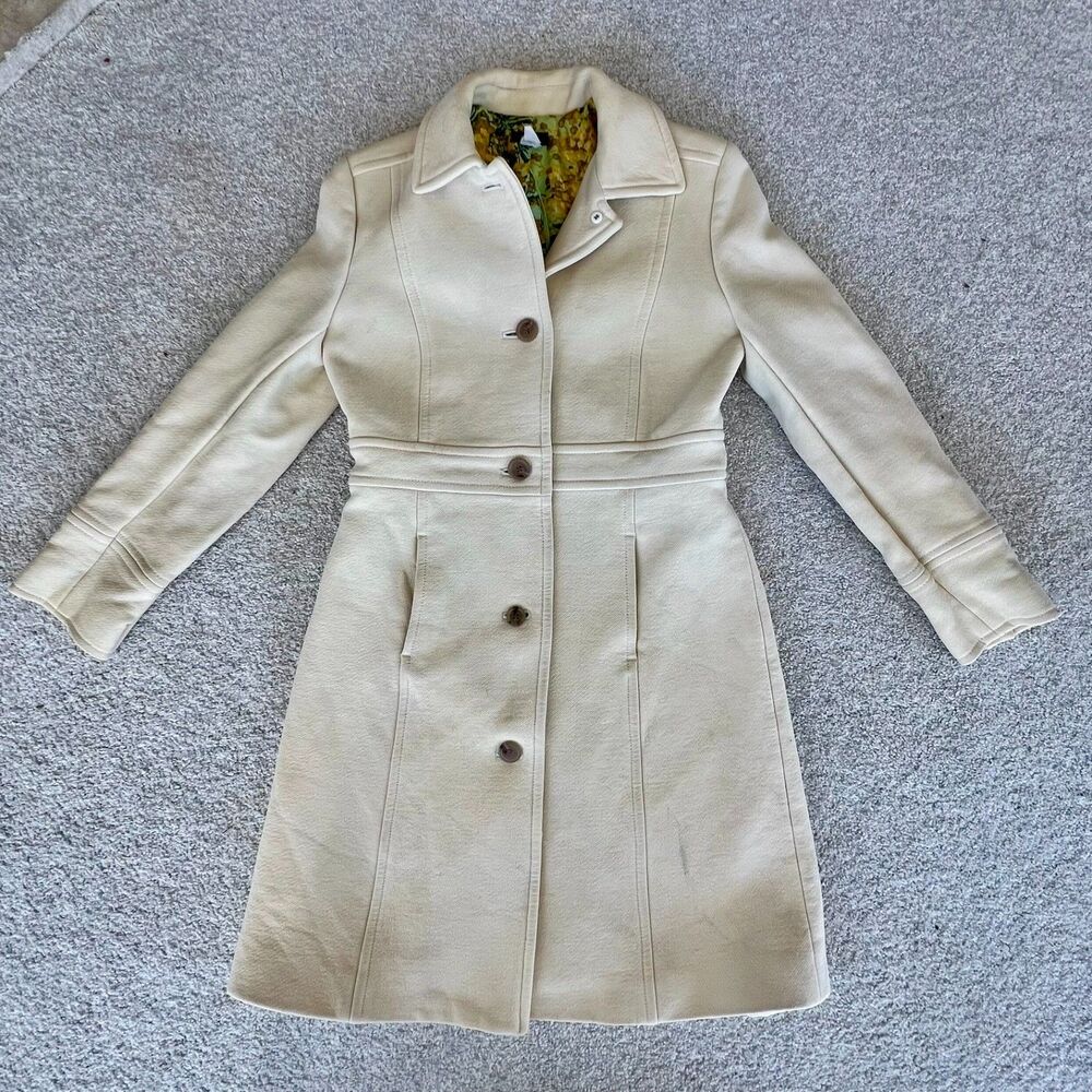 J.Crew Italian Double Cloth Wool Lady Day Coat in Vanilla Size S - Picture 2 of 16